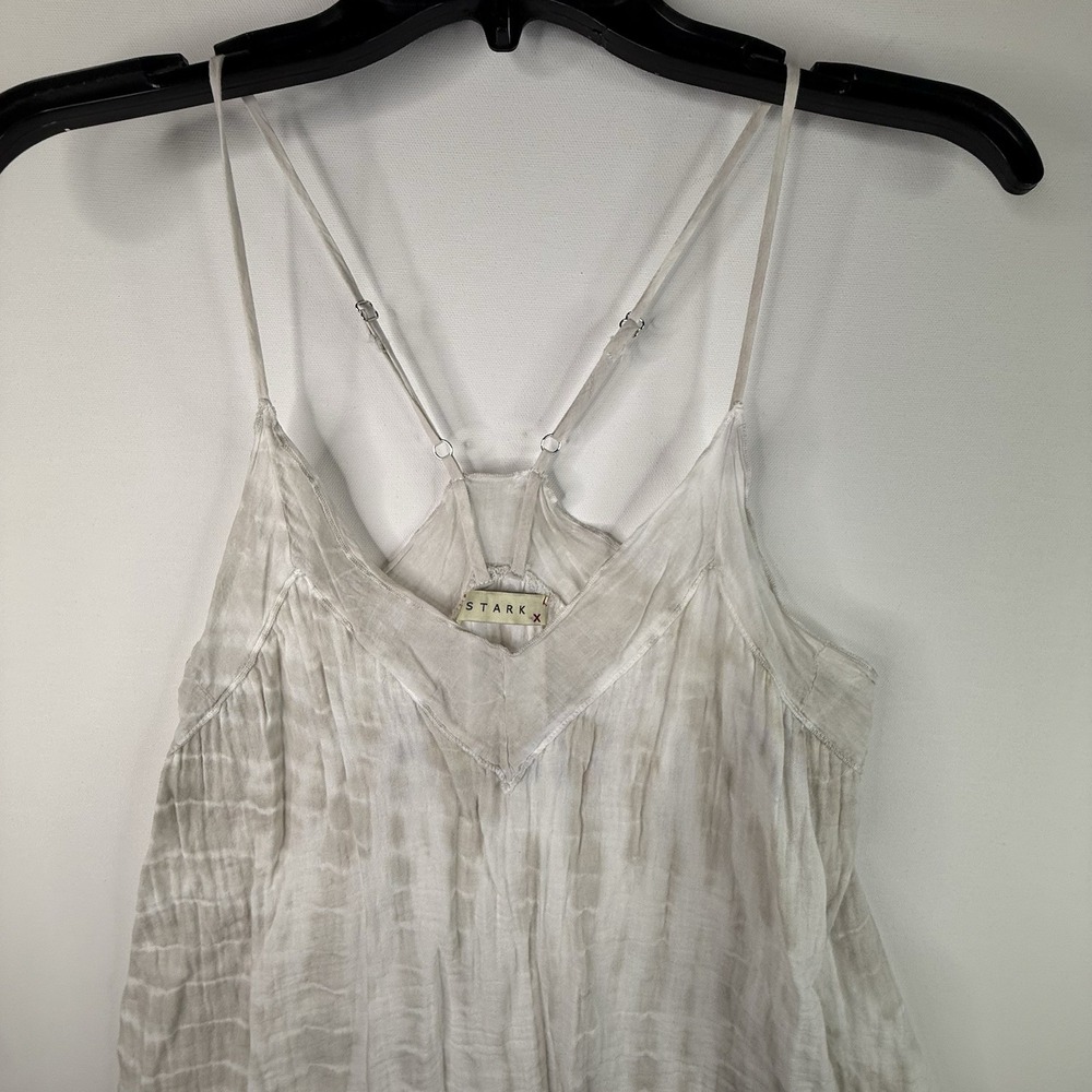 Stark Women's Tie Dye Tan And White Cotton Top Tank Crop Small - Picture 6 of 8